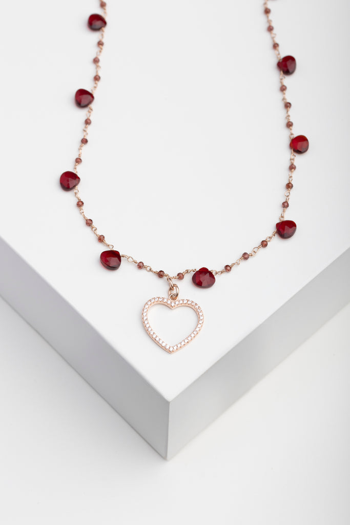 COLLANA VENEZIA- ARGENTO 925 PLACCATO ORO ROSA 18K E PIETRE